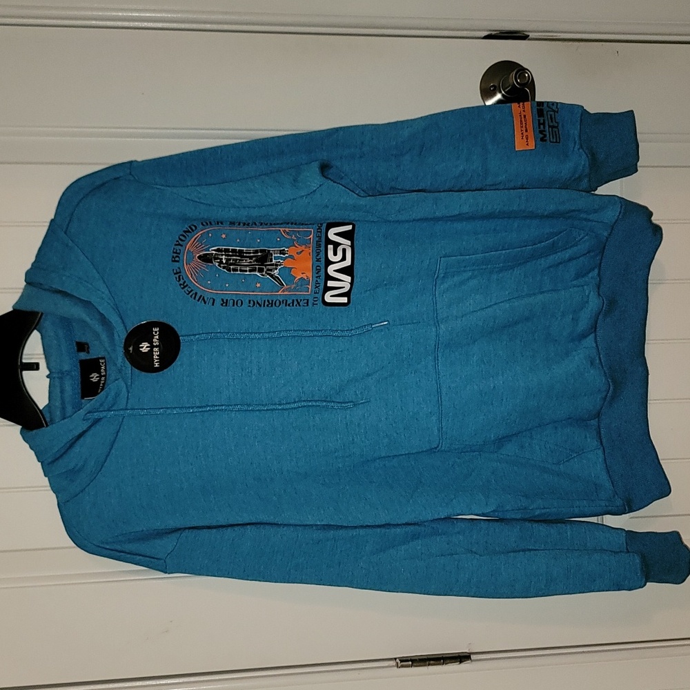 Hyperspace NASA Long Sleeve Hoodie Pullover Sweatshirt Mens Small